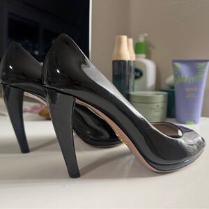Prada Black Patent High Heel Pumps